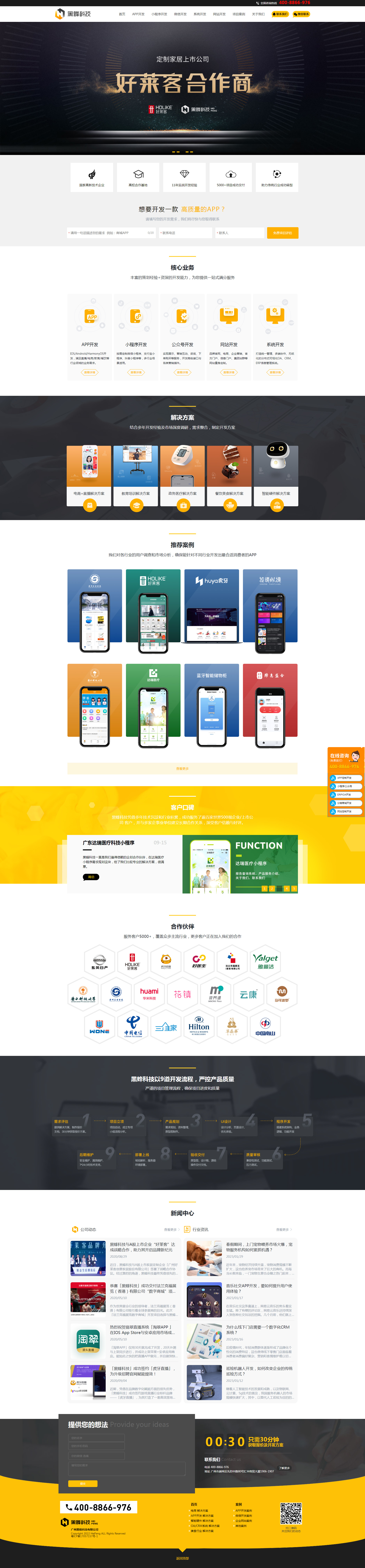 广州黑蜂科技有限公司网站设计效果图